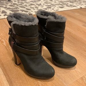 BCBGMaxAzria Ma-Mary 1 leather and shearling bootie